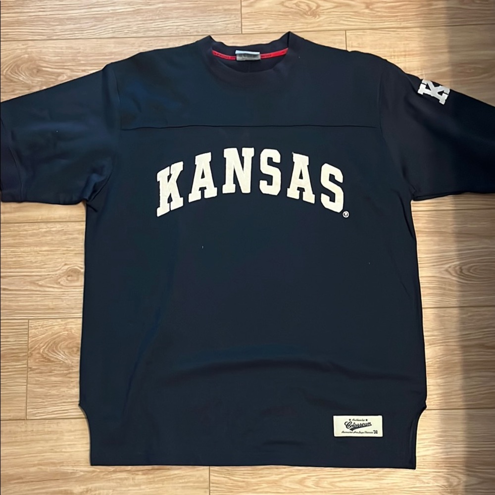 Kansas University navy blue embroidered jersey